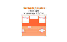 caravane 4 personnes,2 grands couchages � chaques coin de la caravane
Plan non contractuel